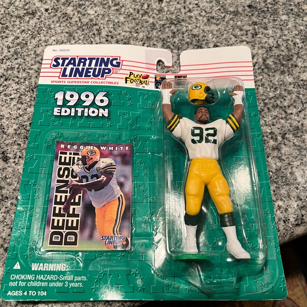 NIP Reggie White Green Bay Packers 1996 Starting LineUp Figure & Card